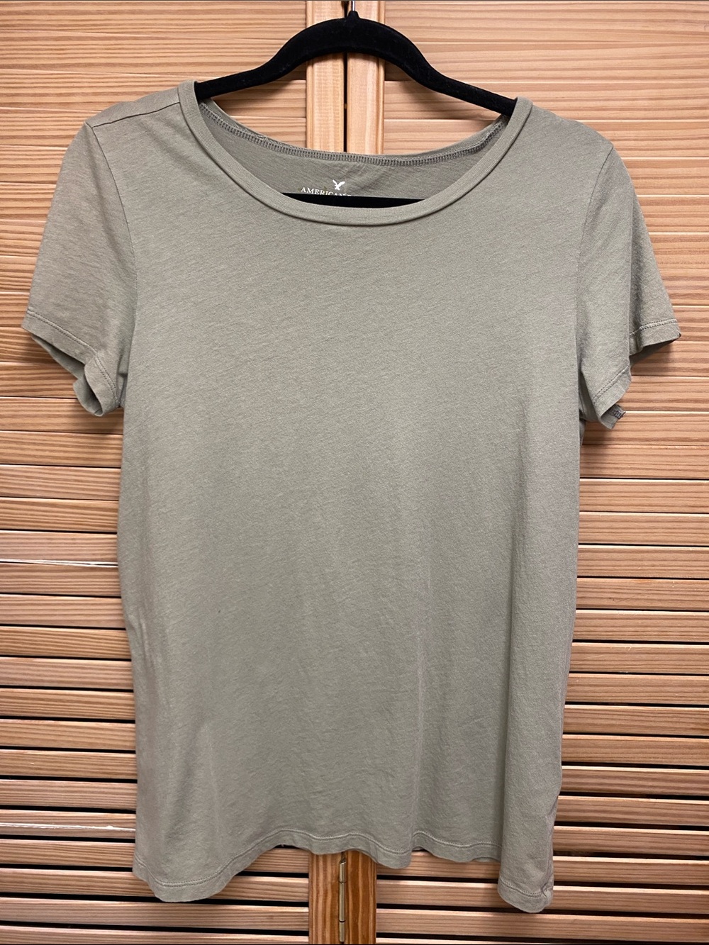 American Eagle Outfitters Olive Short-Sleeve Crewneck Tee